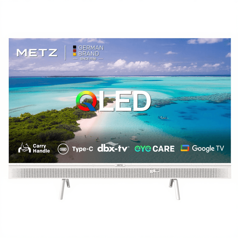 METZ Lifestyle draagbare TV 32 inch HD Smart TV QLED+, 32MQE7100Z, Power-C (compatibel met powerbank), HDR10, dbx-TV, Dolby Audio, Chromecast, spraakbediening, tuner DVB-T/T2/C/S/S2 (Energy Efficiency E) — afbeelding 1