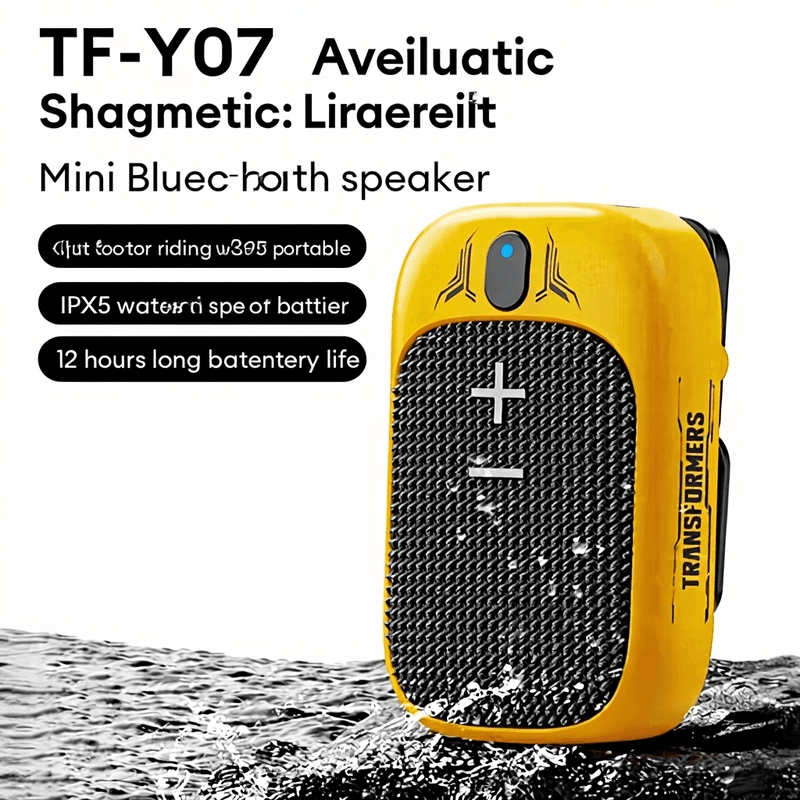 Transformers TF-Y07 Ultra Mini Draadloze Audio Fietsspeaker, Geel TF-Y07 Super Mini Draadloze Speaker, Geel — afbeelding 1
