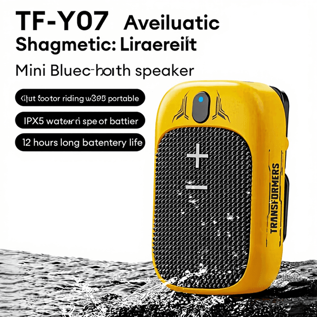 Transformers TF-Y07 Ultra Mini Draadloze Audio Fietsspeaker, Geel TF-Y07 Super Mini Draadloze Speaker, Geel