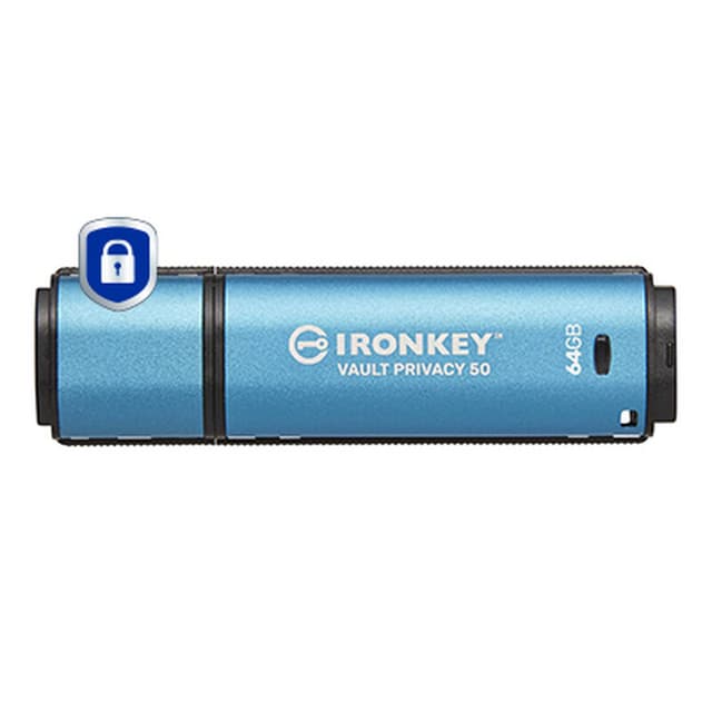 Kingston Technology IronKey 64GB Vault Privacy 50, AES-256-versleuteld, FIPS 197
