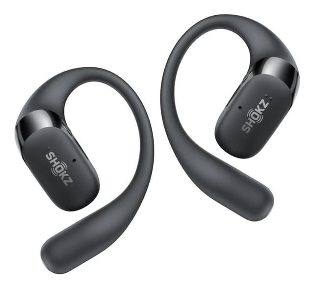 Shokz OpenFit 2 headset draadloze oorhaak, open-oor voor gesprekken/muziek/sport/dagelijks gebruik, zwart