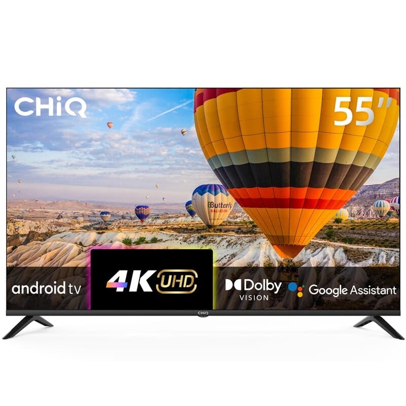 CHiQ U55P9V 55 inch (139 cm) 4K UHD Android-tv met Dolby Vision en Google Assistant 55" UHD — afbeelding 1