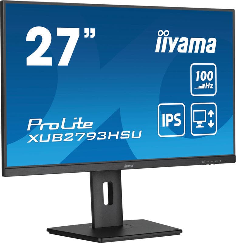 Iiyama ProLite XUB2793HSU-B7 IPS-monitor met in hoogte verstelbare standaard en 100 Hz verversingssnelheid, 68,6 cm, 1920 x 1080 Full HD led, zwart — afbeelding 1