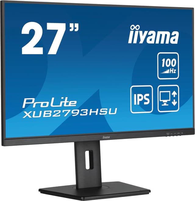 Iiyama ProLite XUB2793HSU-B7 IPS-monitor met in hoogte verstelbare standaard en 100 Hz verversingssnelheid, 68,6 cm, 1920 x 1080 Full HD led, zwart