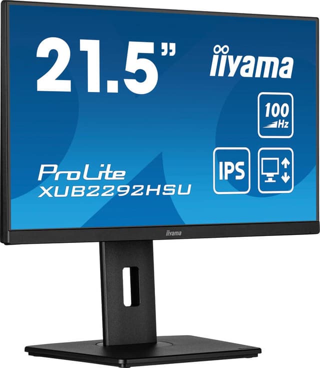 iiyama ProLite XUB2292HSU-B6 54,6 cm IPS-monitor met in hoogte verstelbare standaard en 100 Hz verversingssnelheid, zwart
