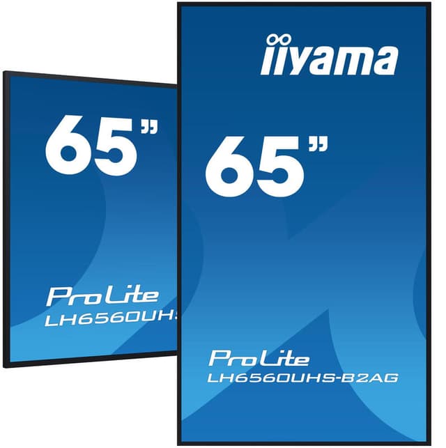 Iiyama LH6560UHS-B2AG professioneel digitaal informatiescherm, 165,1 cm, 4K Ultra HD, 500 cd/m², zwart, Android 11, 24/7