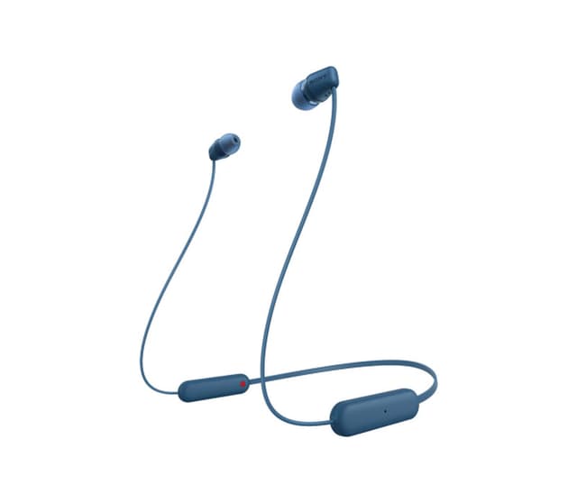 Sony WI-C100 draadloze in-ear koptelefoon met Bluetooth voor gesprekken en muziek - Blauw