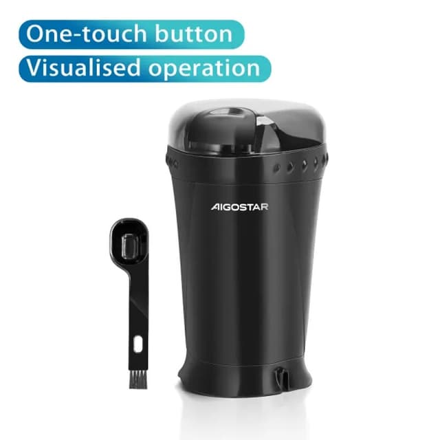 Aigostar CG-200 - Elektrische koffiemolen - 200 W, RVS mes, 60 g capaciteit
