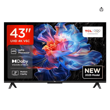 TCL 43V6C - 43 inch - 4K LED - 2025 - Buitenlands model