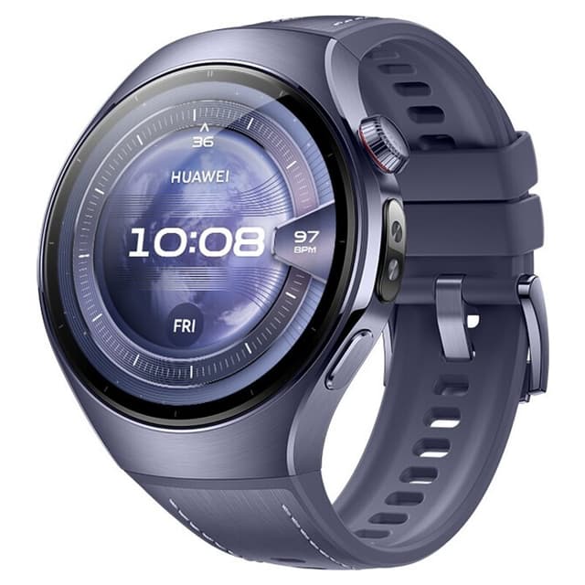 HUAWEI Watch 5 46 mm Grijs-Paars / Composietbandje / Titanium van luchtvaartkwaliteit / X-TAP / eSIM-bellen / GPS / ECG / Bluetooth 5.2 / Smartwatch / Compatibel met iOS en Android