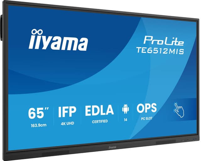 iiyama TE6512MIS-B4AG beeldkrant Interactief flatscreen 165,1 cm (65") LCD Wifi 400 cd/m² 4K Ultra HD Zwart Touchscreen Type processor Android 24/7
