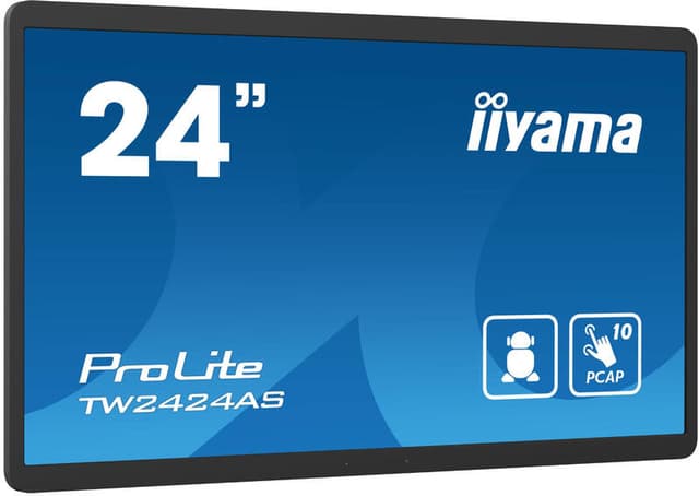 iiyama 23,8 inch full hd in-cell pcap 10-punts interactieve aanraakmonitor met android os, ips-paneeltechnologie en antireflectiecoating