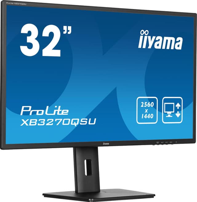 iiyama ProLite XB3270QSU-B1 computermonitor, in hoogte verstelbaar, IPS-paneeltechnologie, 80 cm, 2560 x 1440 pixels quad HD led, zwart