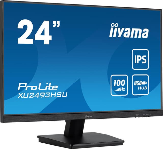 Iiyama ProLite XU2493HSU-B7 IPS-monitor, 60,5 cm Full HD, met USB-hub en 100 Hz verversingssnelheid, zwart