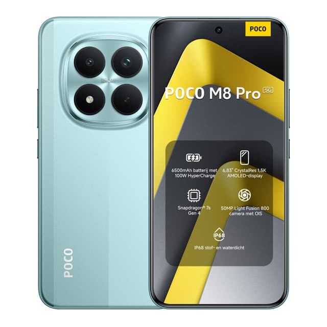 POCO M8 Pro 5 G Groen 12 GB RAM 512 GB ROM, Origineel Met Officiële Garantie Dual SIM, NFC