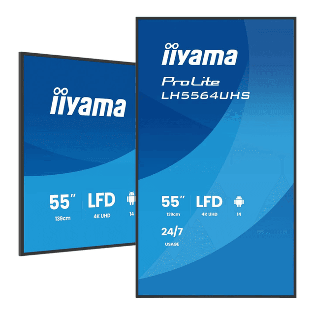 iiyama LH5564UHS-B1AG beeldkrant Digitale signage flatscreen 139,7 cm (55") Wifi 500 cd/m² 4K Ultra HD Zwart Type processor Android 24/7