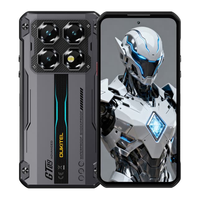 OUKITEL WP60 5 G Zwart Robuust Telefoon 7,2'' HD+ Display 10.000 mAh Grote Batterij 108 MP Camera Android 15 (16 GB + 512 GB NFC) Dual SIM
