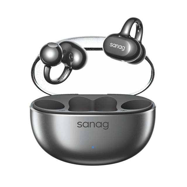 Sanag S6S Nova Draadloze Bluetooth-oortelefoon met oorclip, nieuw botgeleidingsconcept, over-ear open-back sportkoptelefoon voor hardlopen met ruisonderdrukking en stijlvolle AI-functie