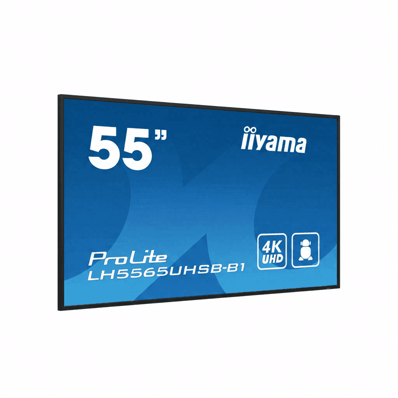 iiyama LH5565UHSB-B1 digital signage scherm kioskmodel 138,7 cm LED Wifi 800 cd/m² 4K Ultra HD zwart met ingebouwde Android 11-processor 24/7 — afbeelding 1