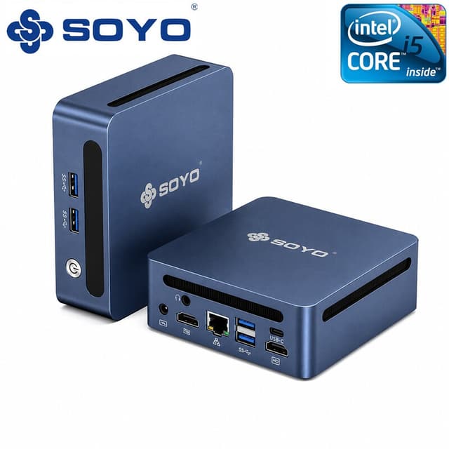 SOYO Y5Pro Mini PC, Intel Core i5 8250U/8350U Processor Mini PC Windows 11 Pro, 8 GB DDR4 256 GB SATA SSD Mini Computer | BT5.2 | Wi-Fi 5