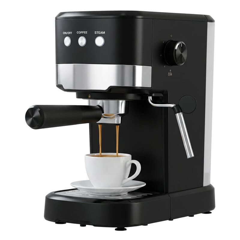 ochama Halfautomatische Druk‑Espressomachine, 15Bar Espresso Extractie, Krachtige Stoom Melkopschuimer, Kopjesverwarming, 1,2L Groot‑Capaciteit Watertank — afbeelding 1