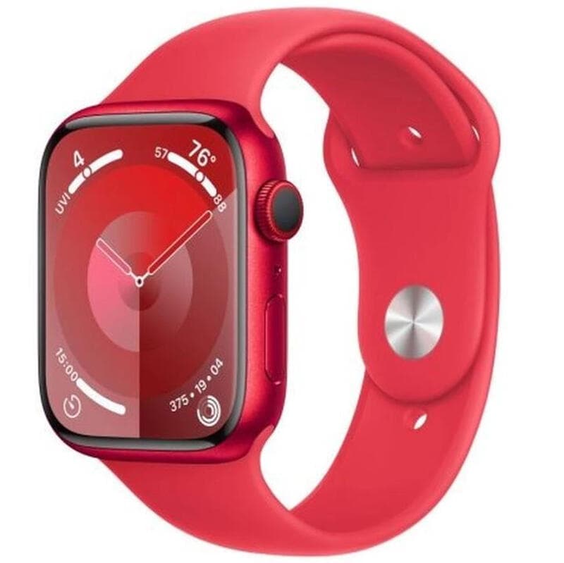 Apple Watch Series 9 GPS + Cellular 45 mm rood aluminium behuizing met rood sportbandje - M/L — afbeelding 1