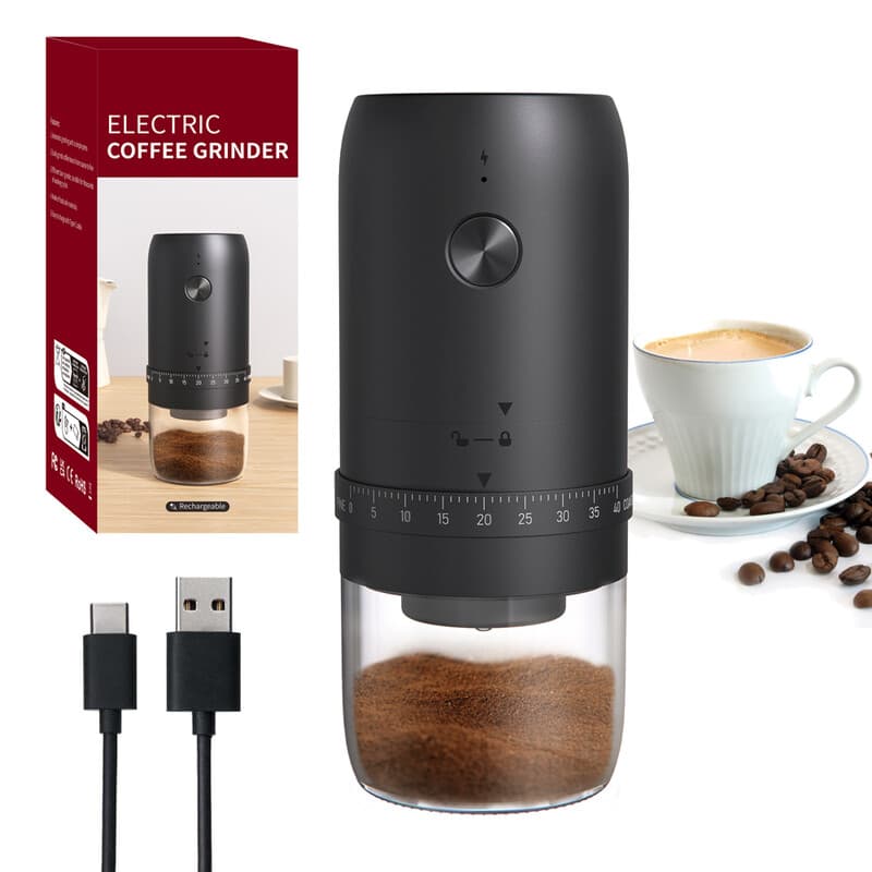 Cliton Elektrische Koffiemolen Zwart — afbeelding 1