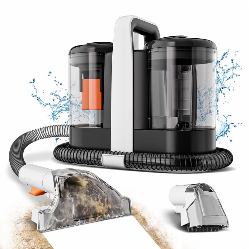 OMESER W07 Handstofzuiger voor tapijt 600W, 15Kpa, met snoer, natte stofreiniging voor bank, huisdieren en auto — afbeelding 1