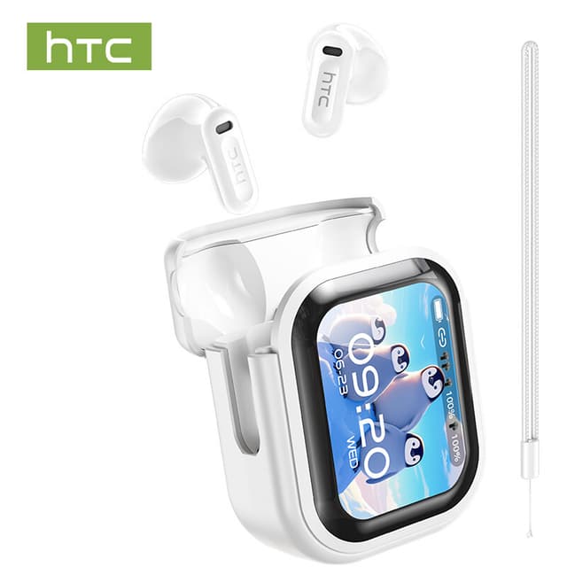 HTC NE20 draadloze AI-oordopjes voor taalvertaling, Bluetooth 5,4-oortelefoons met led-display, waterdichte draadloze oordopjes met hifi-geluidsweergave, TWS-oordopjes met aanraakbediening, geschikt voor kantoor, sport, studie en audiogesprekken | ingebou