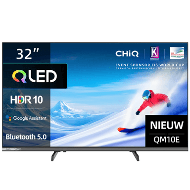 CHiQ L32QM10E 32 inch QLED smart Google TV | randloos metalen ontwerp, 90% DCI-P3-kleurweergave, HDR10, Dolby Audio | ideaal voor slaapkamers en kleine ruimtes