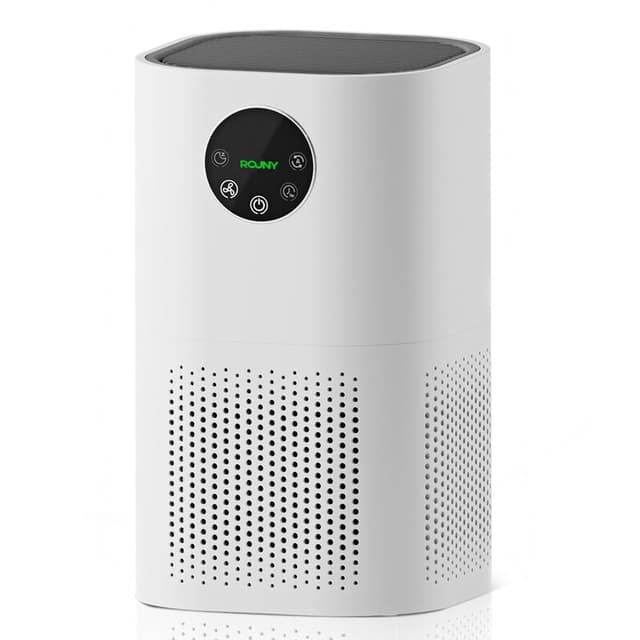 ROUNY Luchtreiniger voor thuis, H13 True HEPA-filter, CADR 150 m³/h, dekking 20-50 m², slaapstand ≤25 dB, luchtkwaliteitsdisplay, 4 ventilatorsnelheden, voor huisdieren en slaapkamer, AP-T1