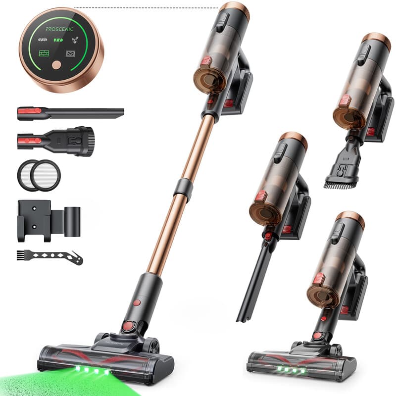 Proscenic P11 Ultra draadloze stofzuiger, 550 W/55 kPa 50 min zelfstaande krachtige draadloze stofzuiger, steelstofzuiger met muurbevestiging, anti-klit, verstelbare telescopische steel, voor huisdierenhaar vloer tapijt EU — afbeelding 1