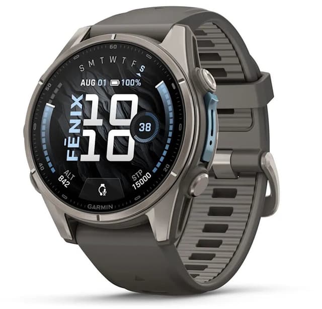 GARMIN Fenix 9 AMOLED-scherm 43 mm - multisport GPS smartwatch - zwart/grijs titanium