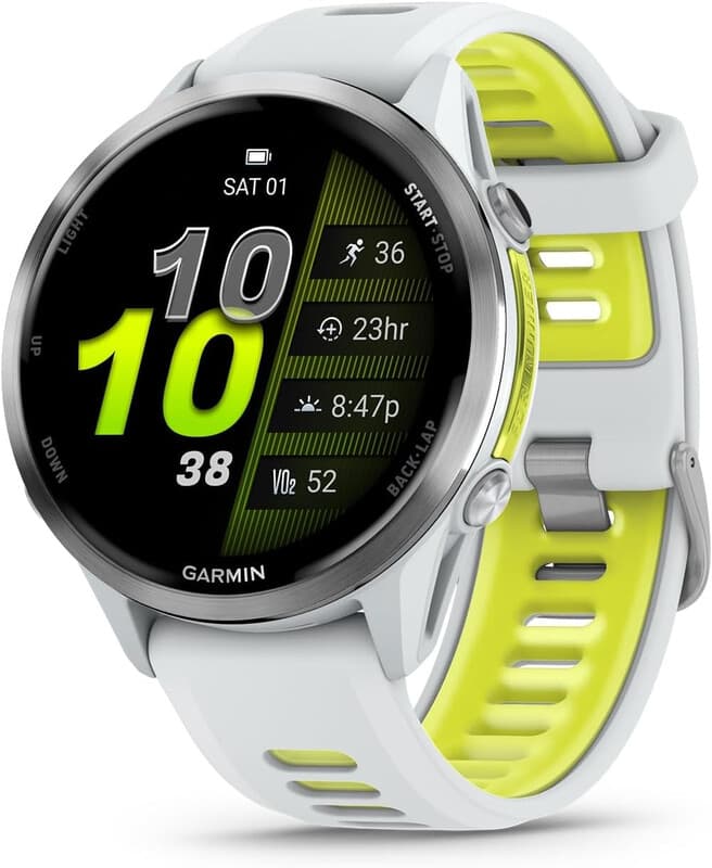 GARMIN Forerunner 970 - 47 mm - Whitestone/transl. amp geel — afbeelding 1