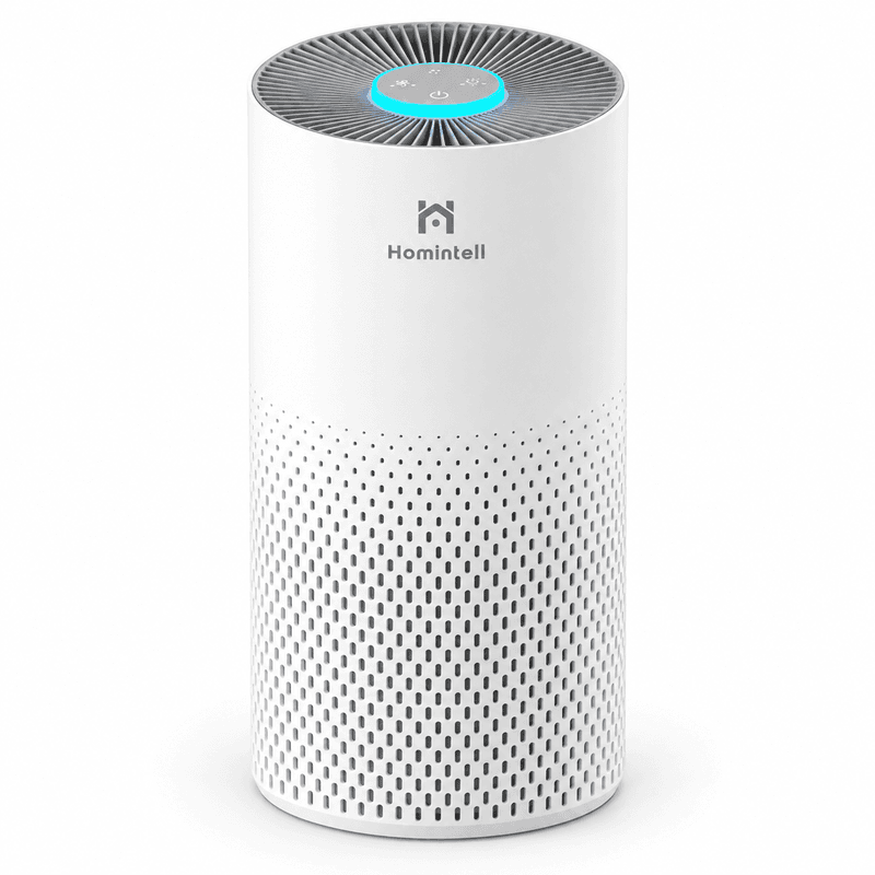 Homintell Luchtreiniger - CADR 150 m³/u, 3 snelheden, HEPA- en actieve koolfilters, 8-uurs timer, touchbediening, 7-kleuren atmosfeerverlichting, ideaal voor 18 m² kamers. — afbeelding 1