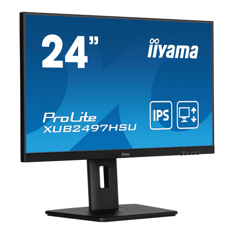 Iiyama XUB2497HSU-B2 monitor, 60,5 cm, IPS-paneel, in hoogte verstelbare standaard, 100Hz verversingssnelheid, Full HD LED, zwart — afbeelding 1