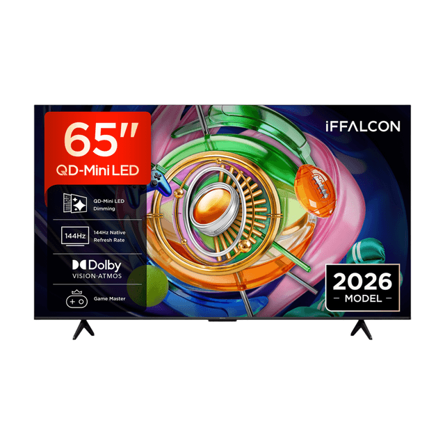 iFFALCON 65U85A 65” QD-Mini LED, 4K HDR, Google TV, Dolby Vision, HDR10+ & Atmos, 144Hz VRR, FreeSync Premium, Game Master, Spraakbediening, Google Assistant, Google Cast, AirPlay 2