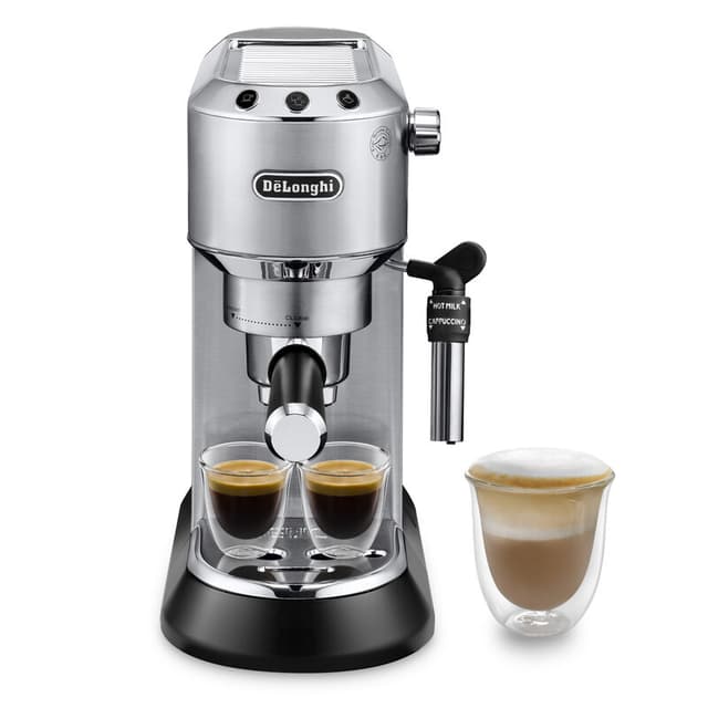 DE‘LONGHI Dedica EC685 espressomachine metaal - 15 bar druk, slank ontwerp, handmatige melkopschuimer