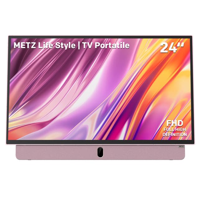 METZ Draagbare tv 24MPE7300Z Batterij binnen, Goolge tv Roze
