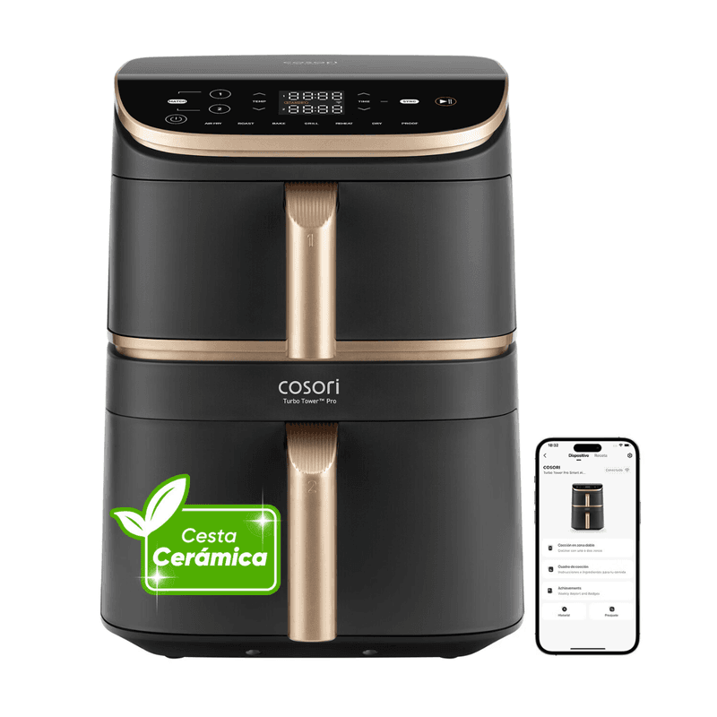 Cosori CAF-DC123S Turbo Tower Pro Slimme Airfryer - 10,8 liter dubbele mand - 7-in-1 functies - Keramische coating - VeSync-app-bediening — afbeelding 1
