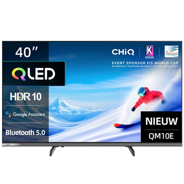 CHiQ L40QM10E 40 inch QLED Pro Smart Google tv | Randloos metalen design, 90 % DCI-P3, HDR10, Dolby Audio | Full hd, spraakbediening