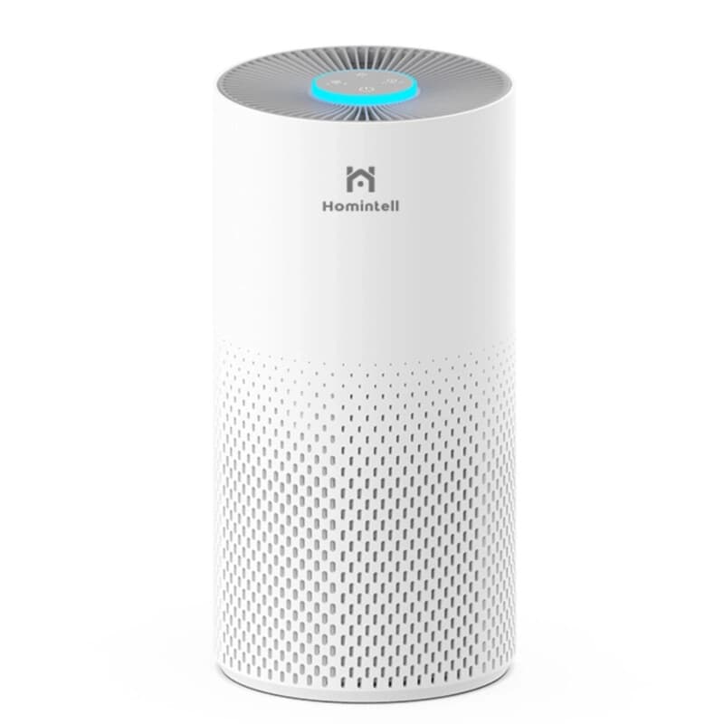 Homintell Luchtreiniger - CADR 150 m³/u, 3 snelheden, HEPA- en actieve koolfilters, 8-uurs timer, touchbediening, 7-kleuren atmosfeerverlichting, ideaal voor 18 m² kamers. — afbeelding 1