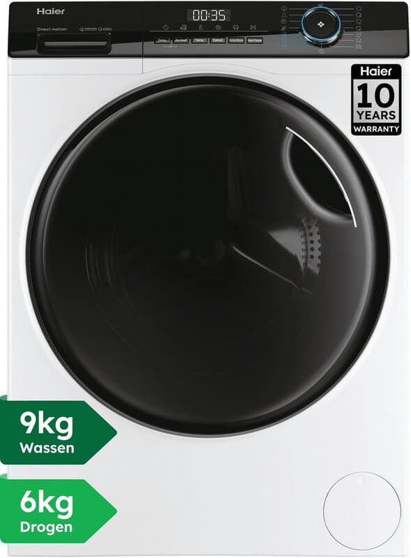 【Mega Vakantiegeld Deal】Haier was-droogcombinatie HWD90-B14939-S 9+6 kg - 1400 tpm - Direct motion-motor - ABT - iTime - automatisch gewicht