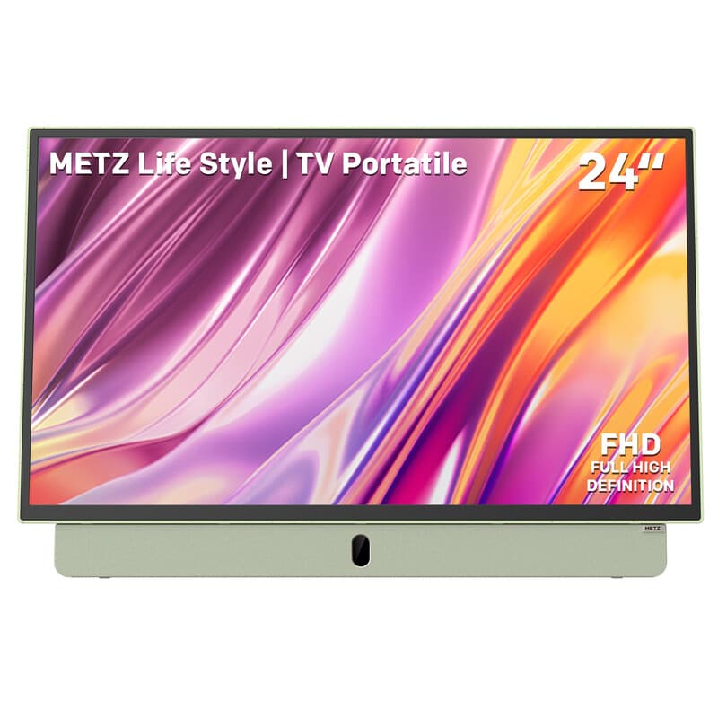 METZ Draagbare tv 24MPE7200Z Batterij binnen, Goolge tv Groen — afbeelding 1