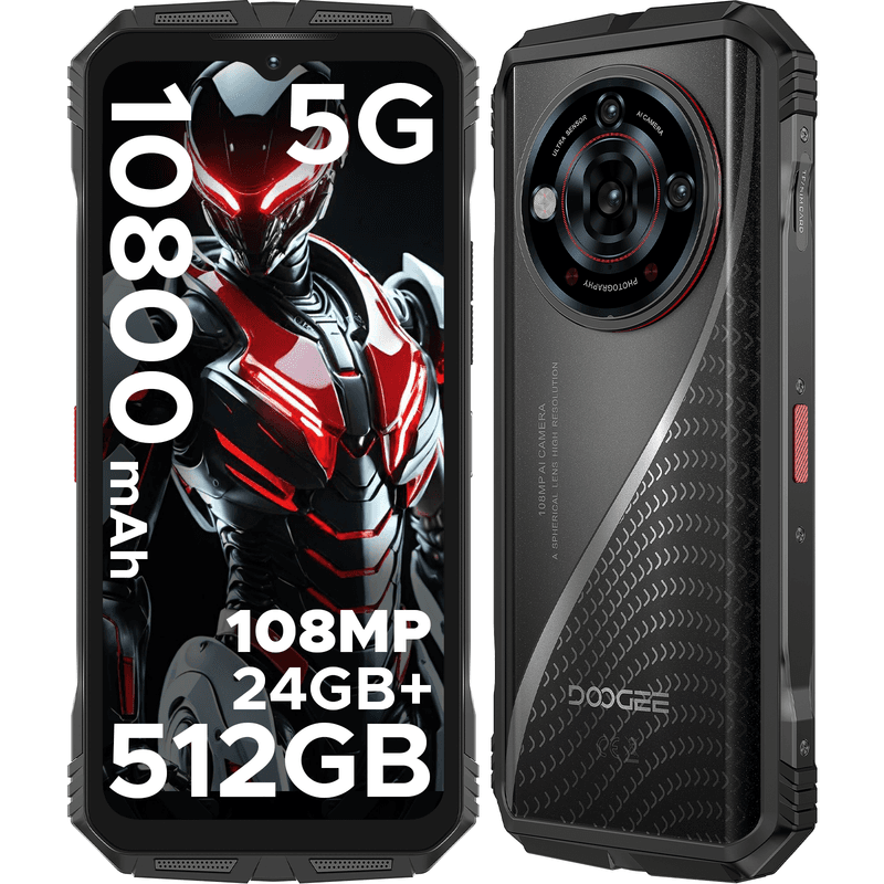 DOOGEE S118 PRO robuuste smartphone 5G, 24 GB + 512 GB (2 TB) DDR5, Dimensity 7050, 16,76 cm FHD+ 120 Hz, 10800 mAh / 33 W, 108 MP + 20 MP nachtzicht, Android robuuste telefoon, AI-functie, wifi 6, gezichtsidentificatie, NFC — afbeelding 1
