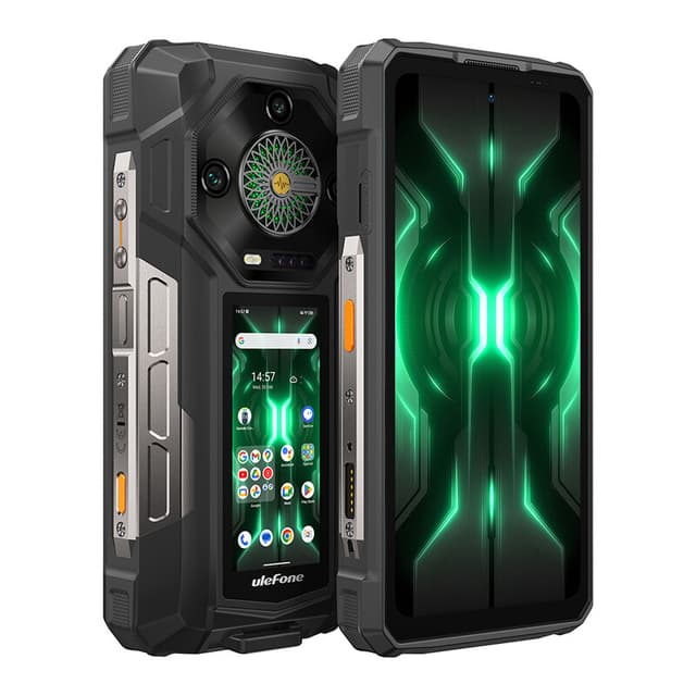Ulefone Armor 33 Pro 5 G Dual Screen Robuuste Telefoon, 6,95" FHD 120Hz + 3,4" Scherm, 25500 mAh (66 W) 32 GB + 512 GB, 50 MP + 50 MP + 64 MP + 32 MP, Infinite Halo, 118 dB Speaker Dual SIM, NFC
