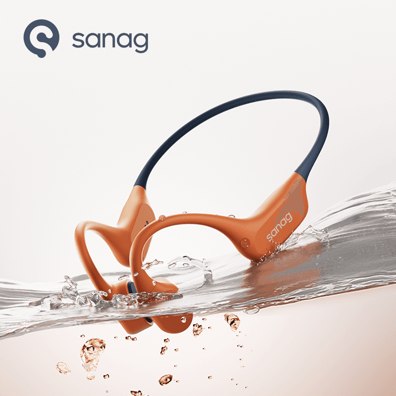 Sanag B77SProMax Manufacture Custom Wholesale Price Waterproof Bone Conduction Headphones bluetooth Wireless for Swimming S-B77SProMax.64G-CL-Headphones-Orange — afbeelding 1