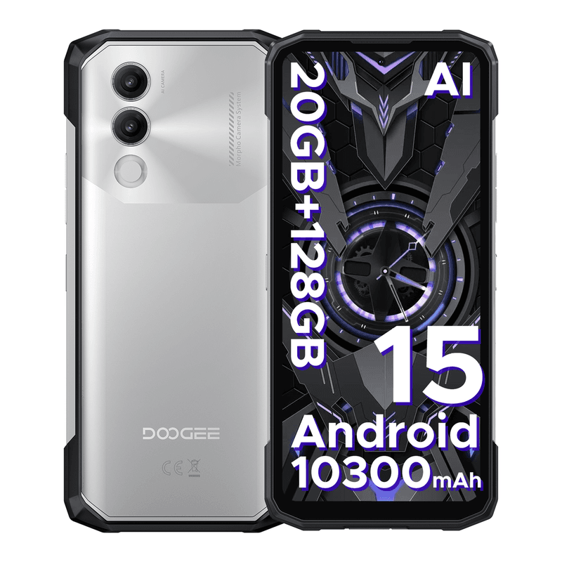 DOOGEE Blade 20 Robuuste Smartphone, Android 15, 10300 mAh Batterij, 6,6" 90 Hz HD+ IPS Display, 20 GB RAM + 128 GB ROM, 16 MP AI Camera, Triple Kaartsleuf, Simlockvrij & Ontgrendeld. Dual SIM, NFC — afbeelding 1
