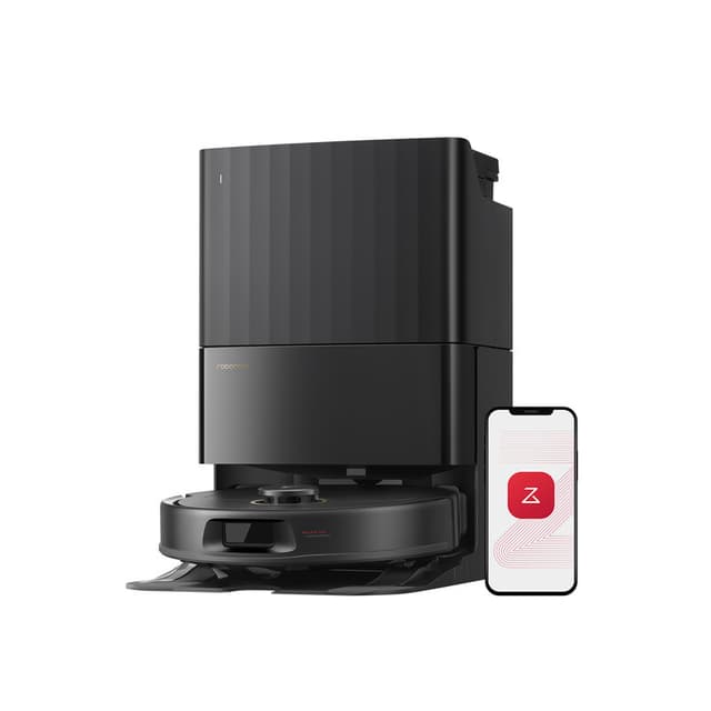 Roborock Qrevo S5V Black robotstofzuiger met station, 12000 Pa zuigkracht, FlexiArm-moppen, dubbele anti-klit, heteluchtdroging, obstakelvermijding en slimme navigatie