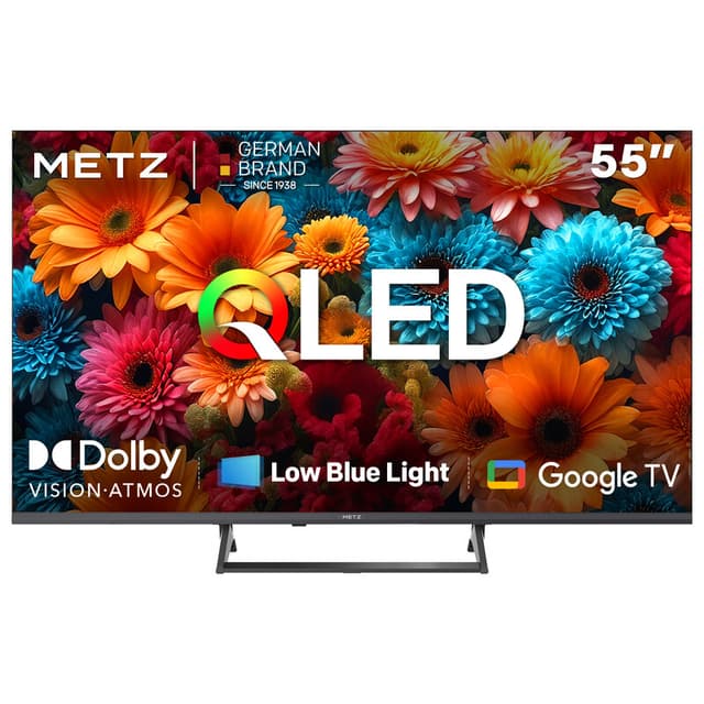 METZ QLED 55 Inch (140cm) 4K UHD Smart TV, 55MQF7500Z, HDR10+, Dolby Vision & Atmos, MEMC, VRR, HDMI2.1, Lage Blauwlicht, Google TV, Googlecast, Tuner DVB-T/T2/C/S/S2